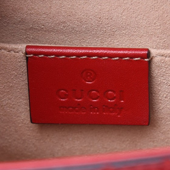 Guccissima Small Padlock Shoulder Bag Hibiscus Red