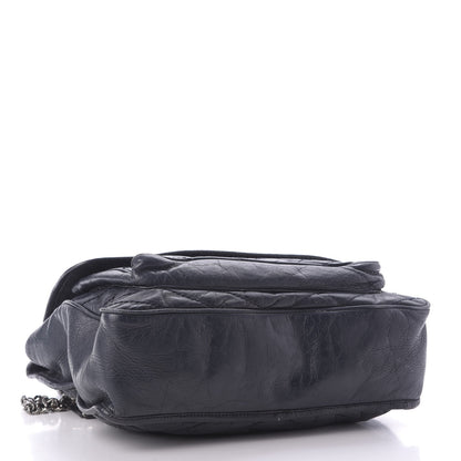 Saint Laurent Crinkled Calfskin Matelasse Monogram Large Niki Chain Satchel Deep Marine 4 of 12