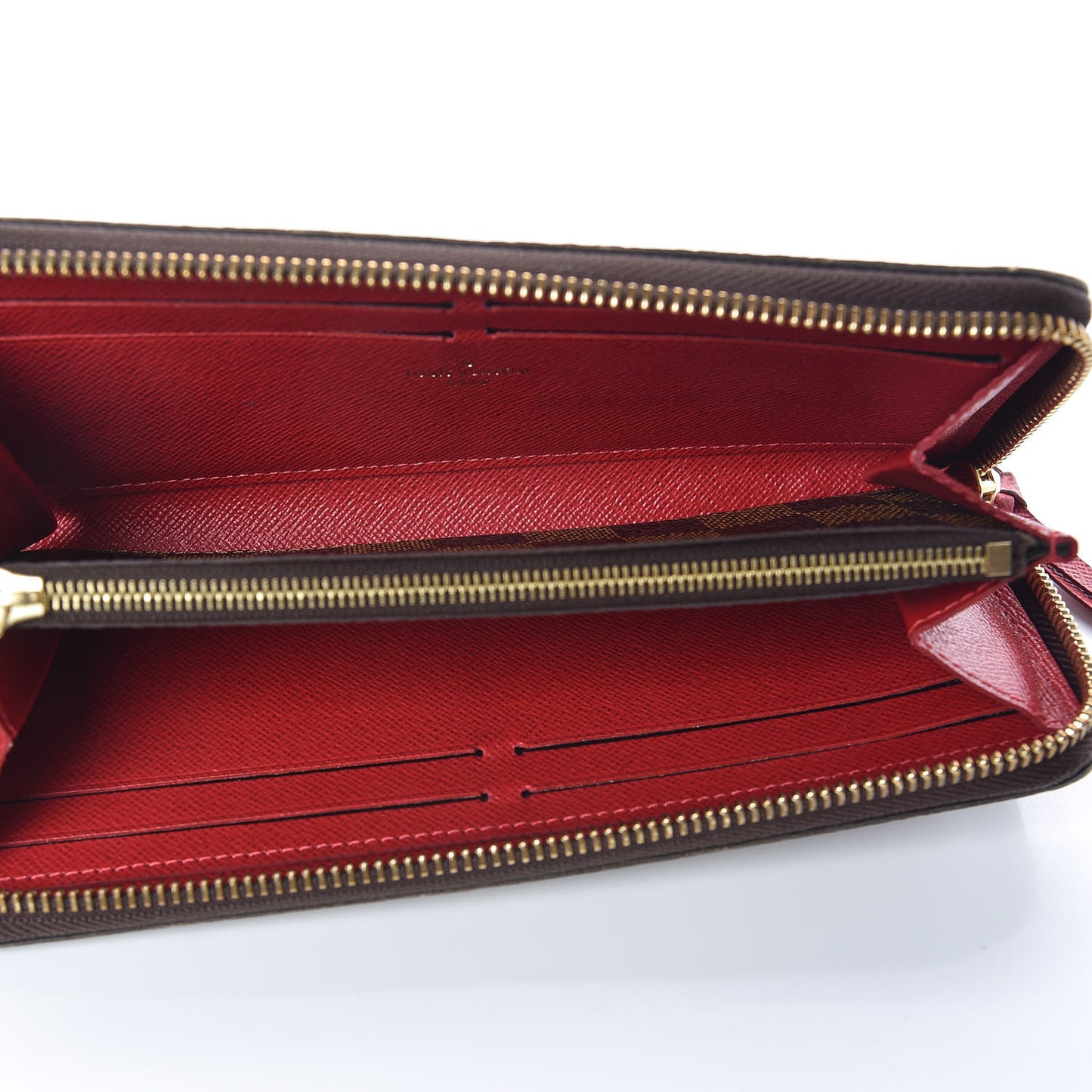 Damier Ebene Clemence Wallet Cherry
