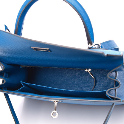 Hermes Epsom Kelly Sellier 25 Bleu Zanzibar 8 of 37