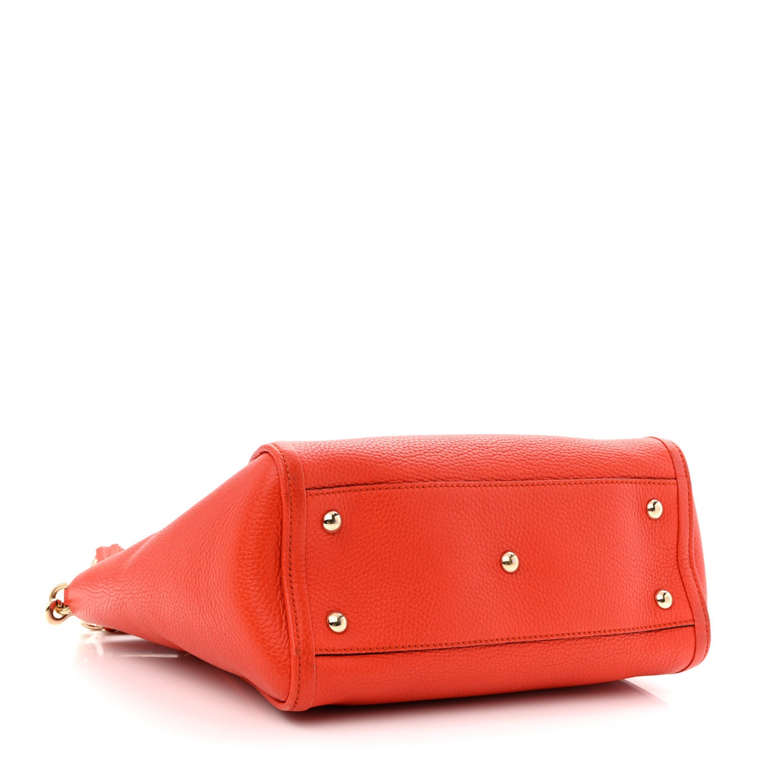 Gucci Pebbled Calfskin Small Soho Top Handle Bag Sun Orange 4 of 13