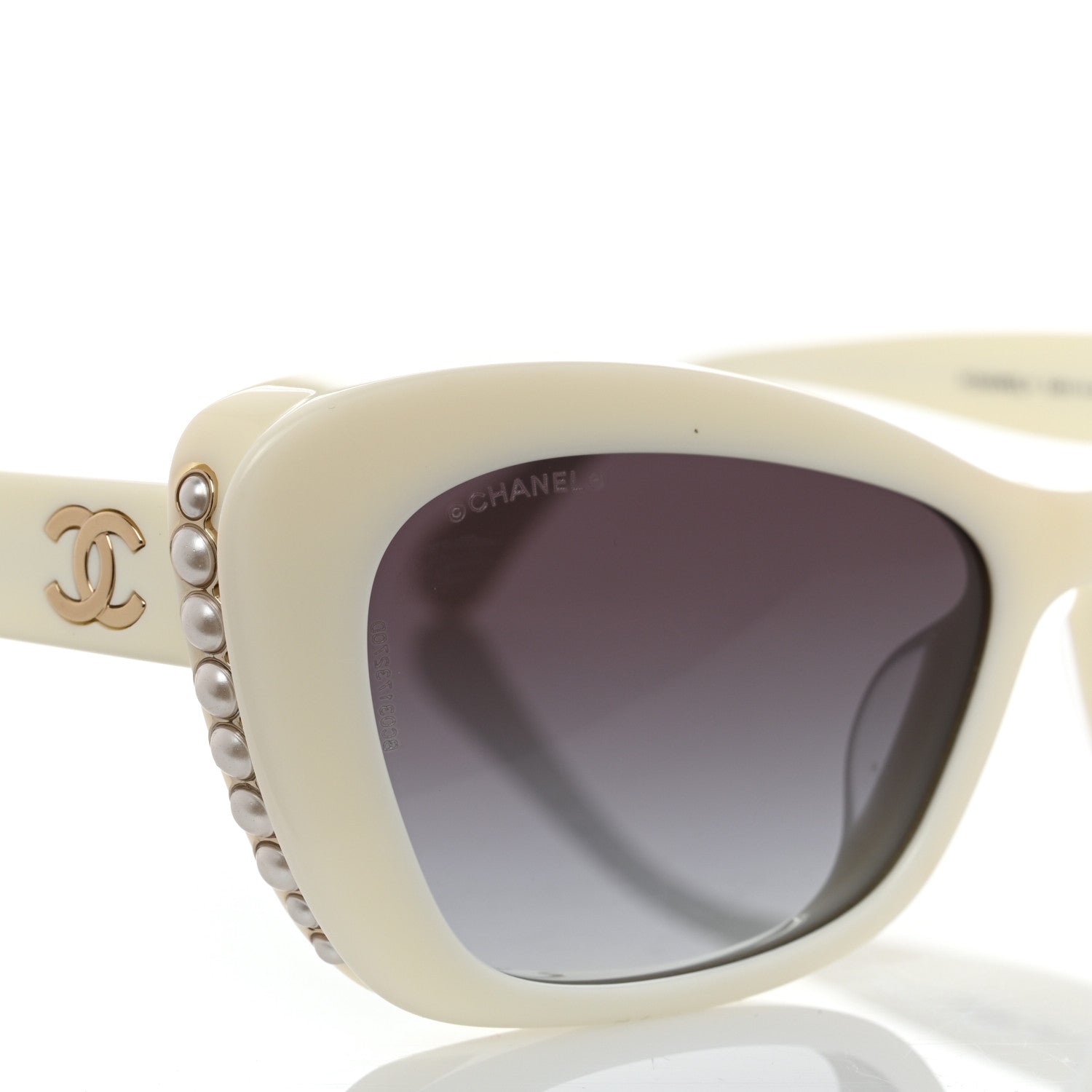 Chanel Acetate Pearl Cat Eye CC Sunglasses 5481-H-A White 7 of 8