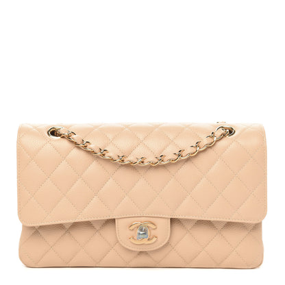 Chanel Caviar Quilted Medium Double Flap Beige 1 of 10
