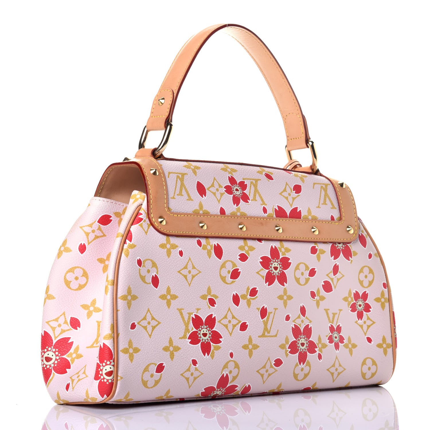 Louis Vuitton Monogram Cherry Blossom Sac Retro Bag Red 3 of 11