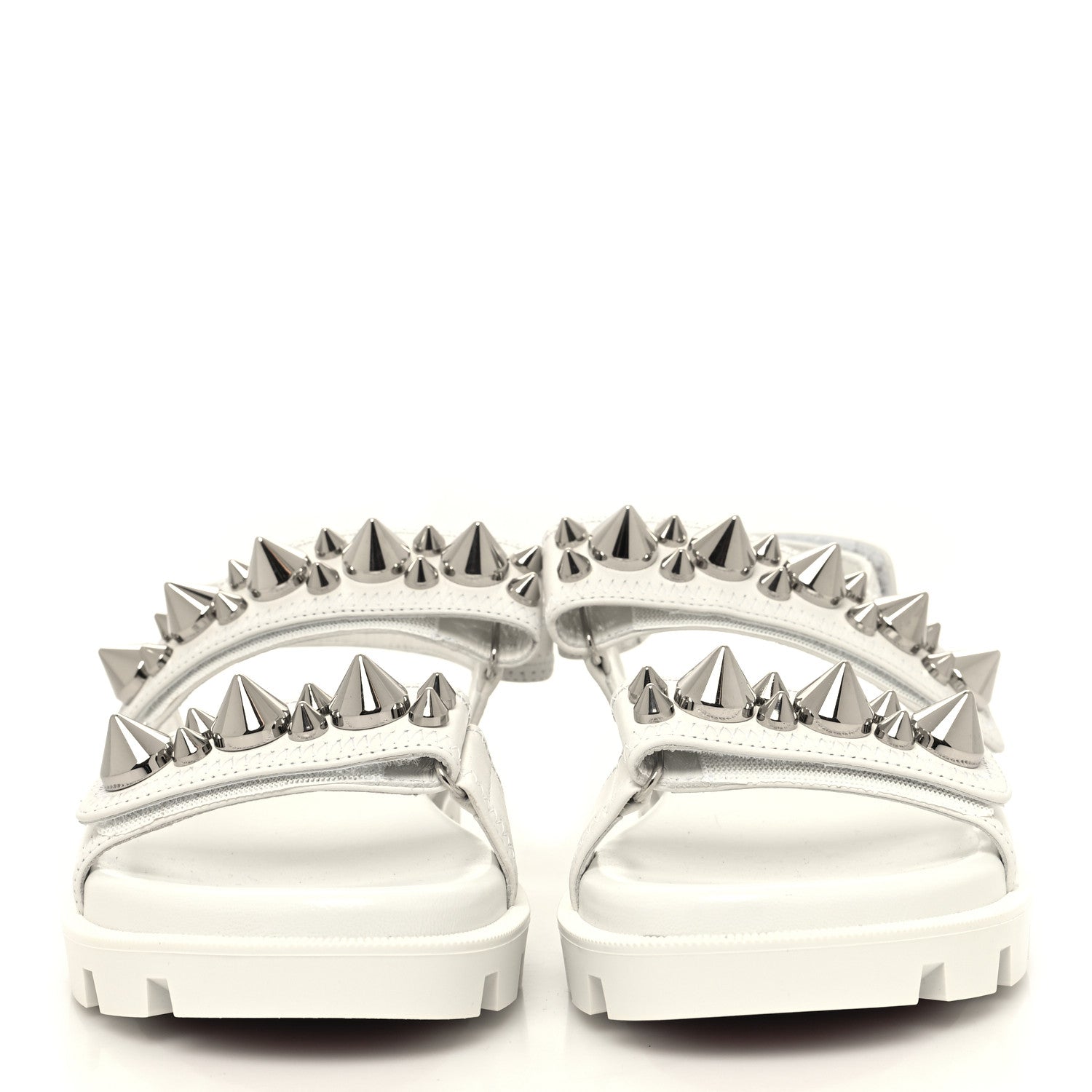 Christian Louboutin Nappa Spikita Cool Flats 37.5 Bianco 2 of 7