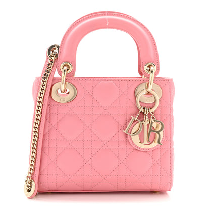 Christian Dior Lambskin Cannage Mini Lady Dior Light Pink 1 of 12