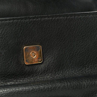 Fendi Vitello Flamingo Enamel Fendista Pouchette Crossbody Black 15 of 22