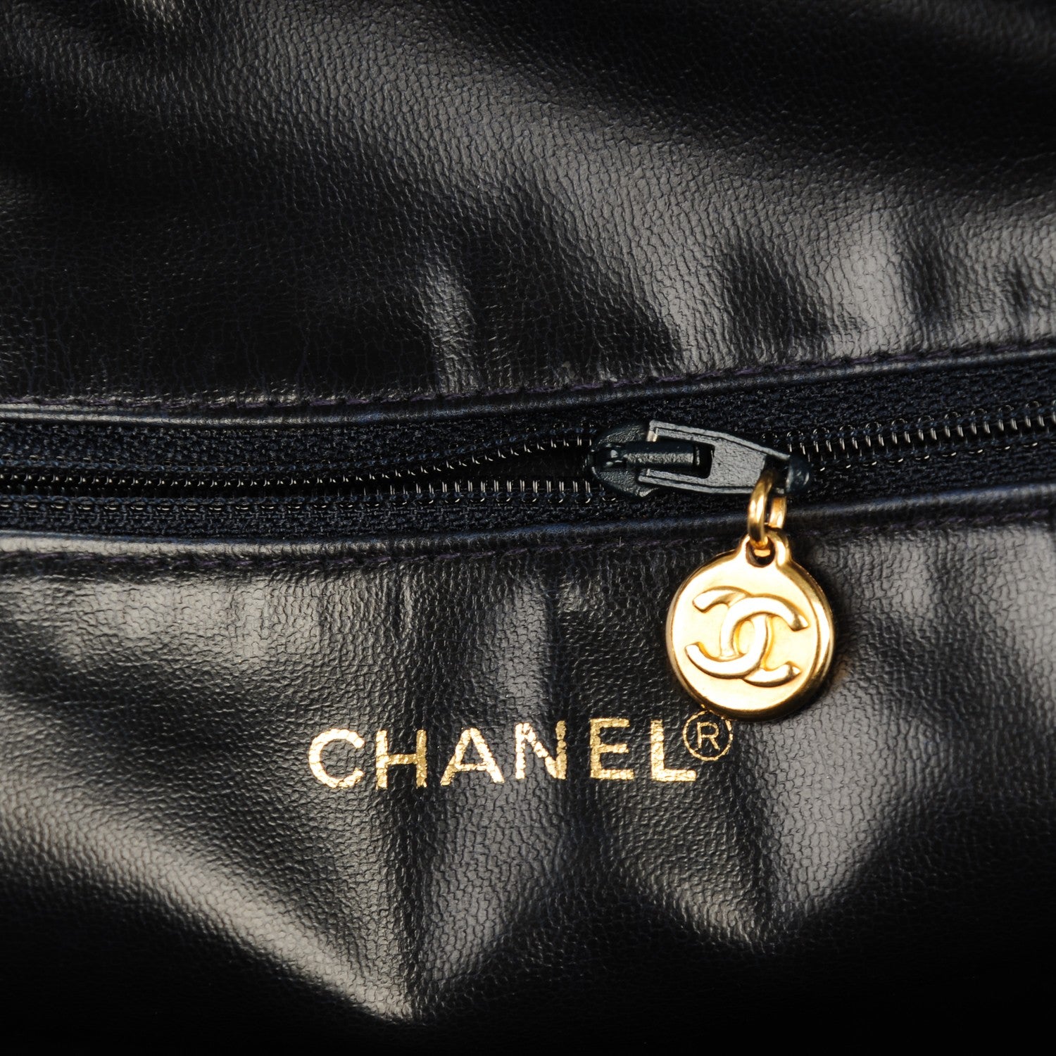 Chanel Lambskin Chevron Quilted Top Handle Bag Dark Navy 6 of 8