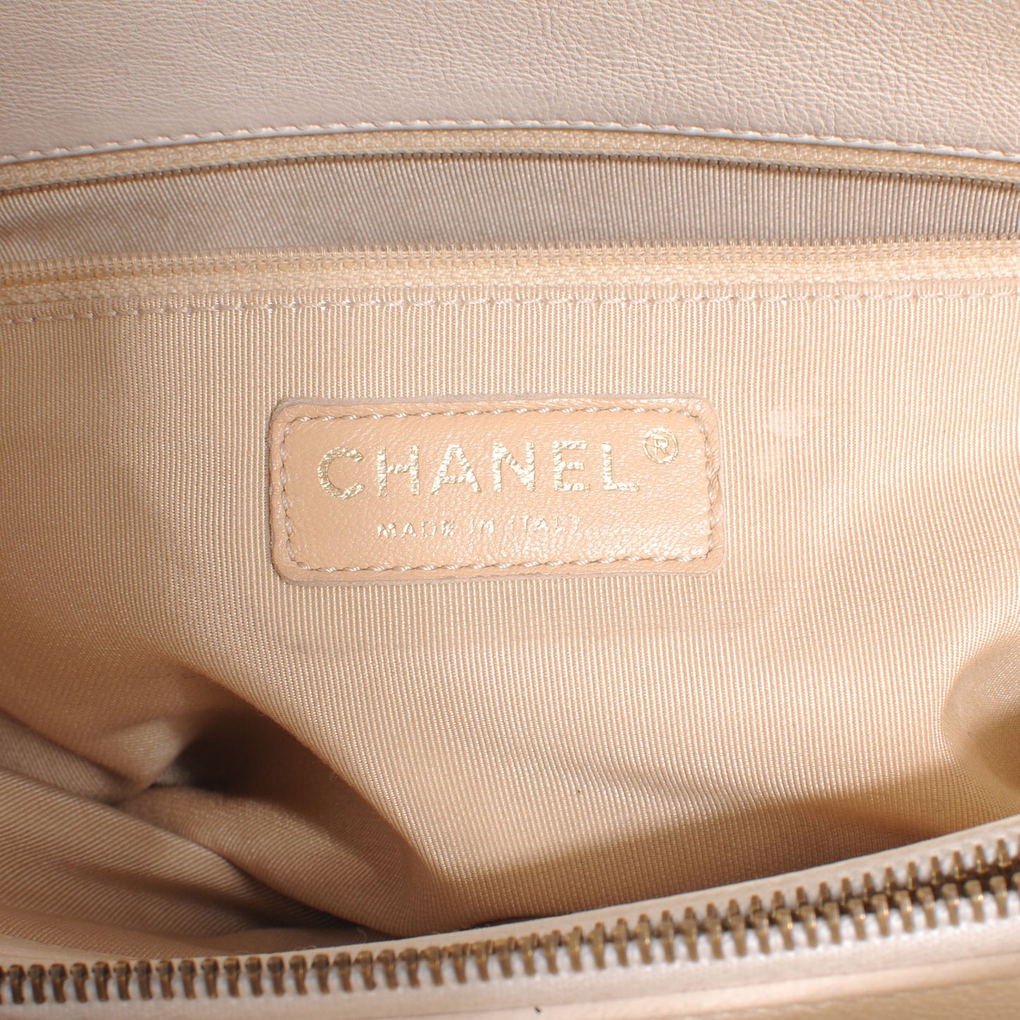 Calfskin CC Crown Small Tote White