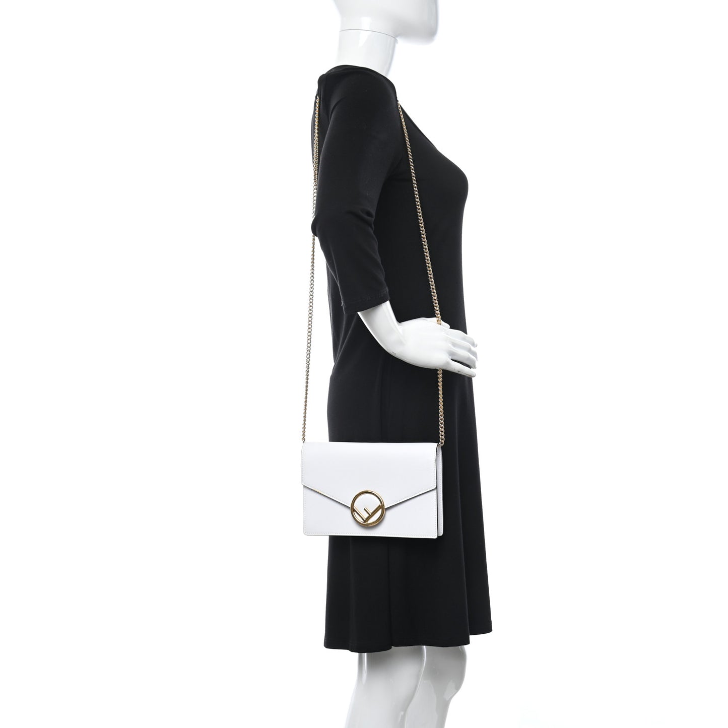 Vitello Cruise F is Fendi Medium Envelope Wallet on Chain Optical White