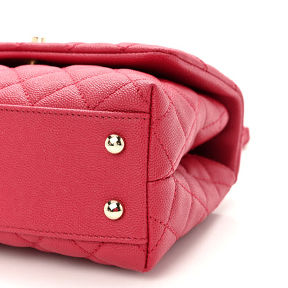 Chanel Caviar Quilted Mini Coco Handle Flap Fuchsia 10 of 10