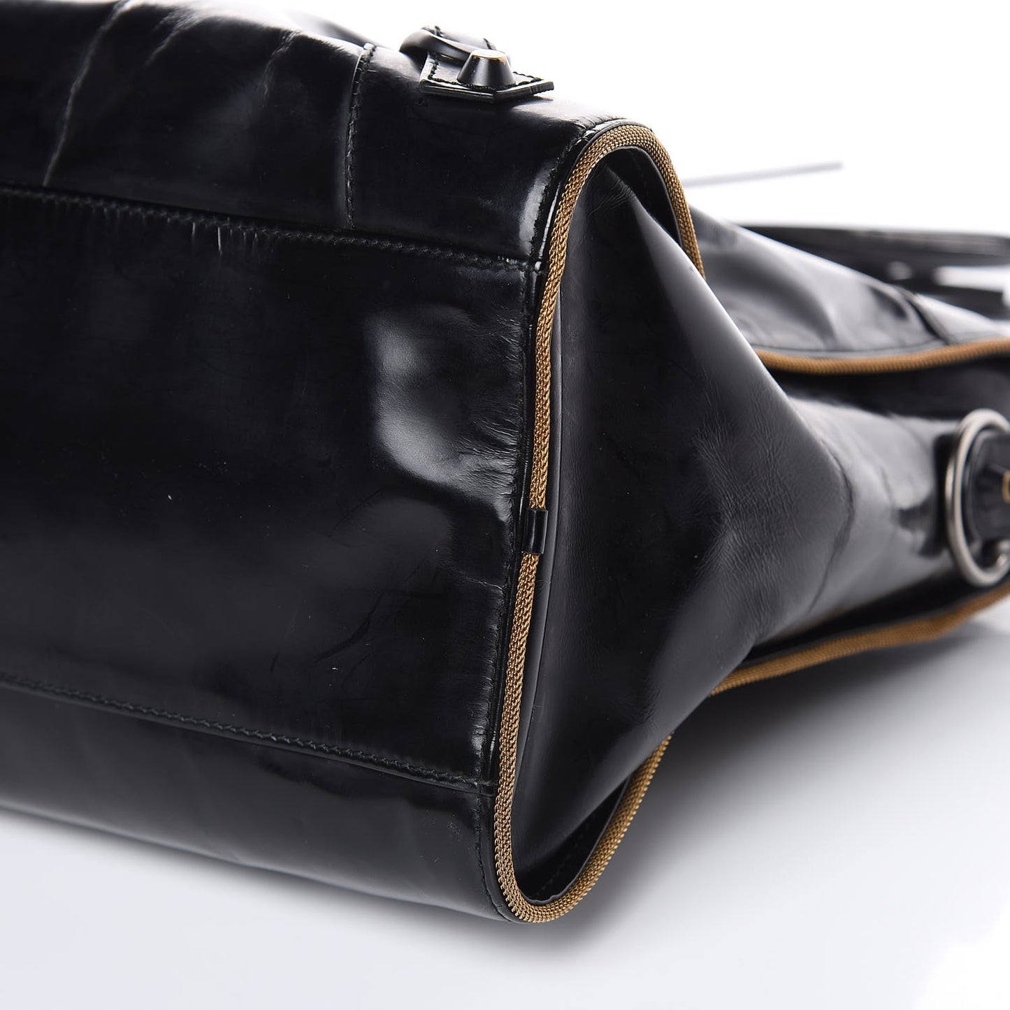 Glazed Calfskin Classic Hardware City Black