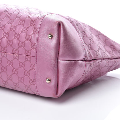 Gucci Metallic Soft Guccissima Large Heart Bit Charm Top Handle Tote Fresia Rose 6 of 19