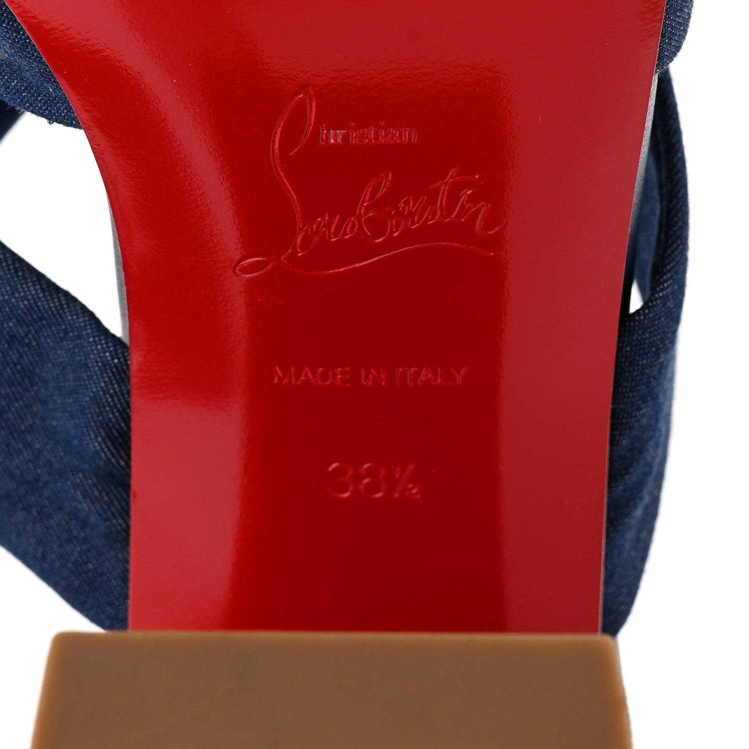 Christian Louboutin Denim Disco Club 85 Sandals 38.5 Blue 6 of 10