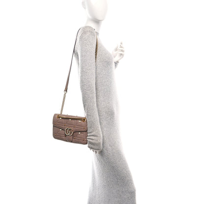 Gucci Calfskin Matelasse Studded Small Pearly GG Marmont Shoulder Bag Porcelain Rose 2 of 10