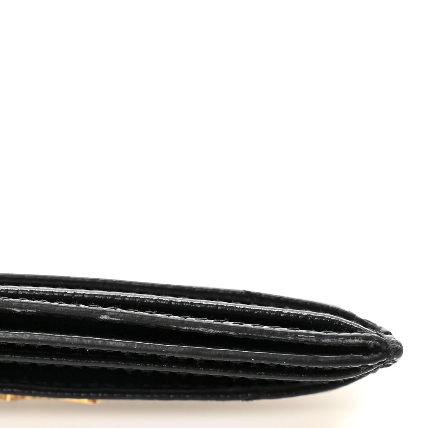Grain De Poudre Matelasse Chevron Monogram Credit Card Case Black