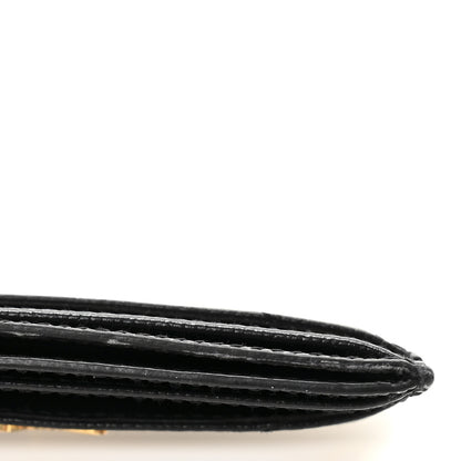 Saint Laurent Grain De Poudre Matelasse Chevron Monogram Credit Card Case Black 11 of 11