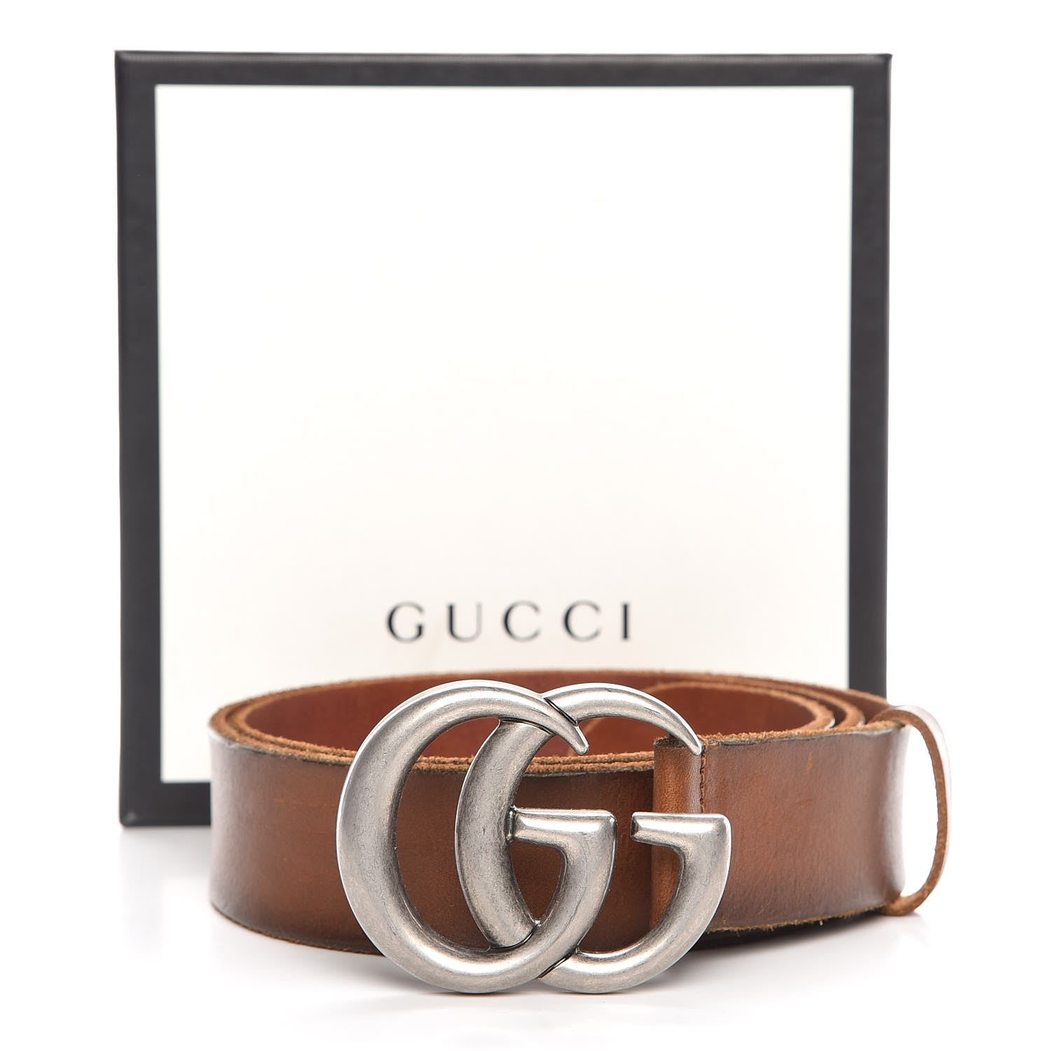 Gucci Cuoio Toscano Nickel Double Double G 40mm Belt 90 36 Cuir 7 of 7
