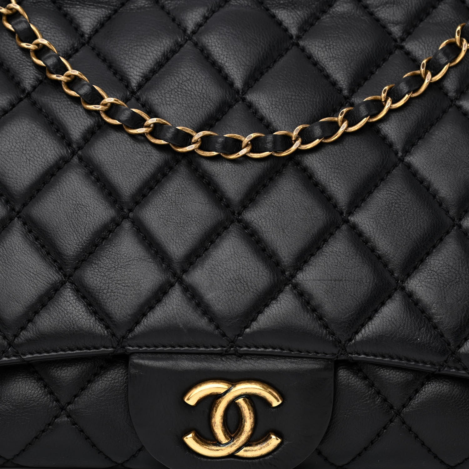 Chanel Calfskin Quilted Maxi Blizzard Zip Top Flap Black 8 of 11