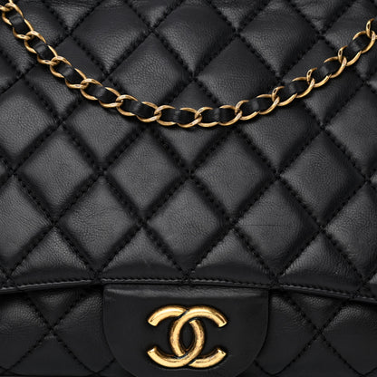 Chanel Calfskin Quilted Maxi Blizzard Zip Top Flap Black 8 of 11
