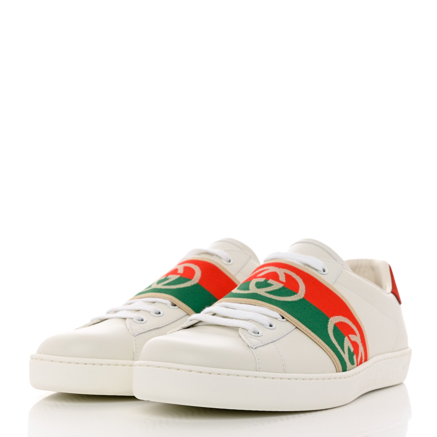 Gucci Calfskin Web Interlocking G Mens Ace Sneakers 9 Black 3 of 9