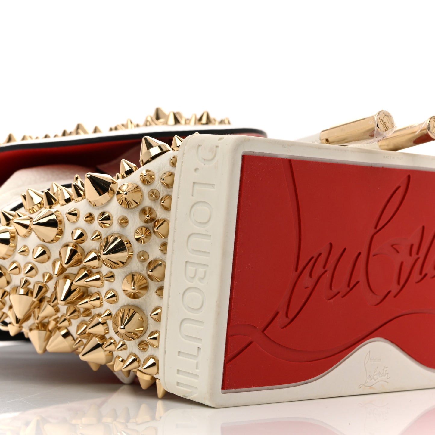 Calfskin Spiked Small Explorafunk Backpack White