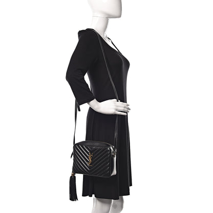 Saint Laurent Calfskin Matelasse Monogram Lou Camera Bag Black 2 of 16