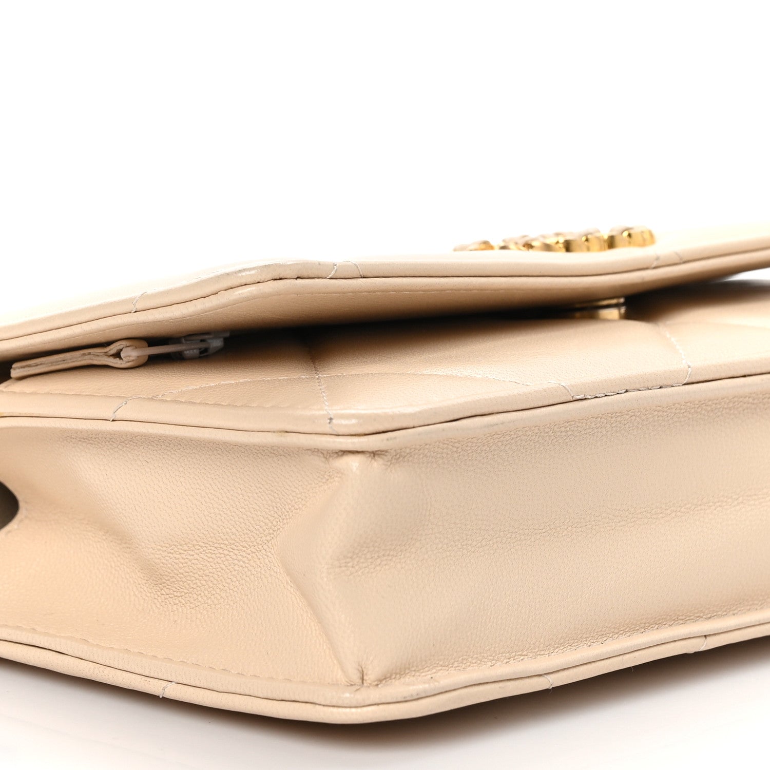 Chanel Goatskin Quilted Chanel 19 Wallet On Chain WOC Beige 9 of 10
