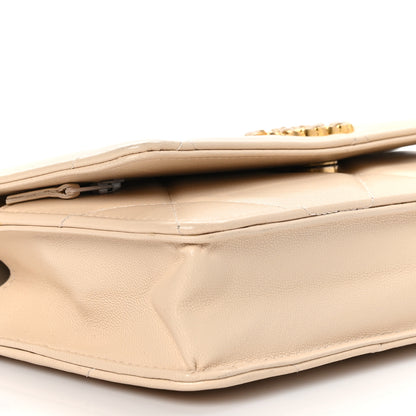 Chanel Goatskin Quilted Chanel 19 Wallet On Chain WOC Beige 9 of 10