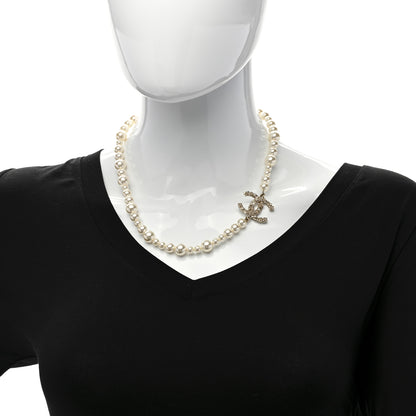 Chanel Pearl Crystal CC Choker Necklace Gold 2 of 6