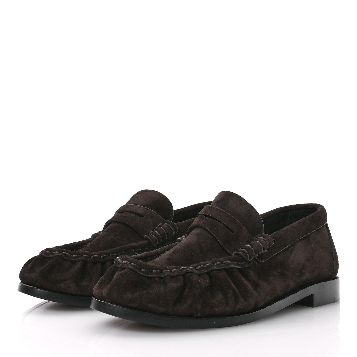 Saint Laurent Suede Le Loafer Penny Slippers 36.5 Dark Chocolate 4 of 9