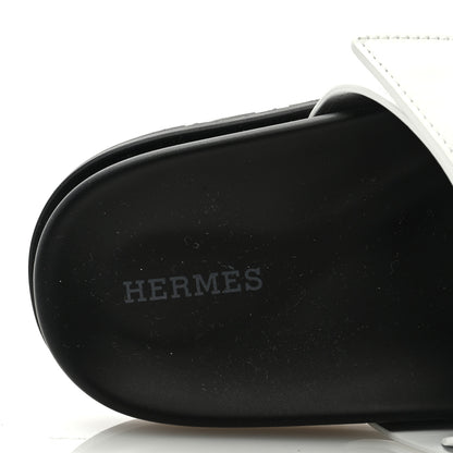 Hermes Calfskin Womens Chypre Sandals 37 White 7 of 9