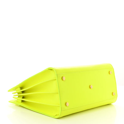 Saint Laurent Calfskin Small Sac De Jour Bag Neon Yellow 4 of 22