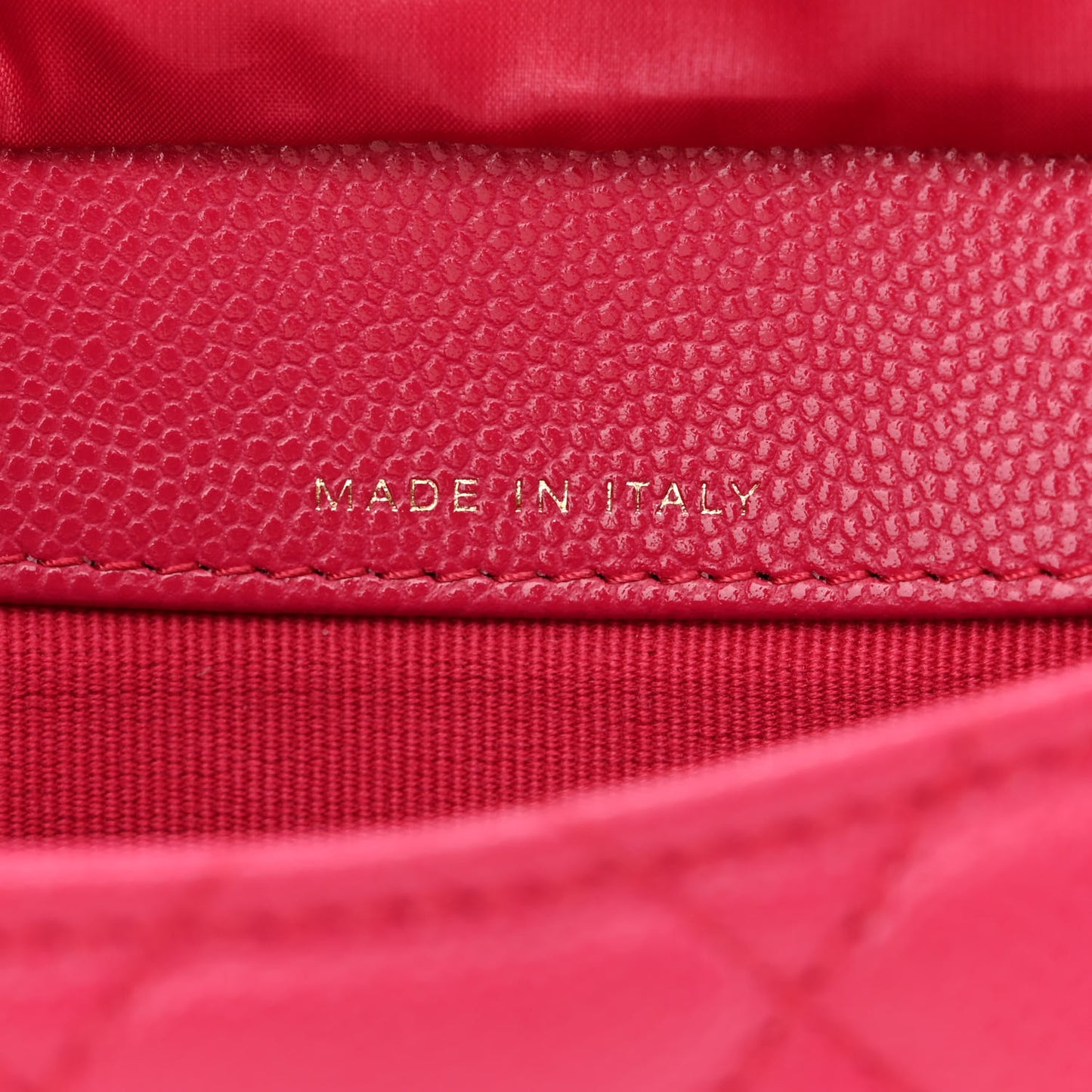 Caviar Fabric Quilted Foldable Tote With Chain Pink Multicolor