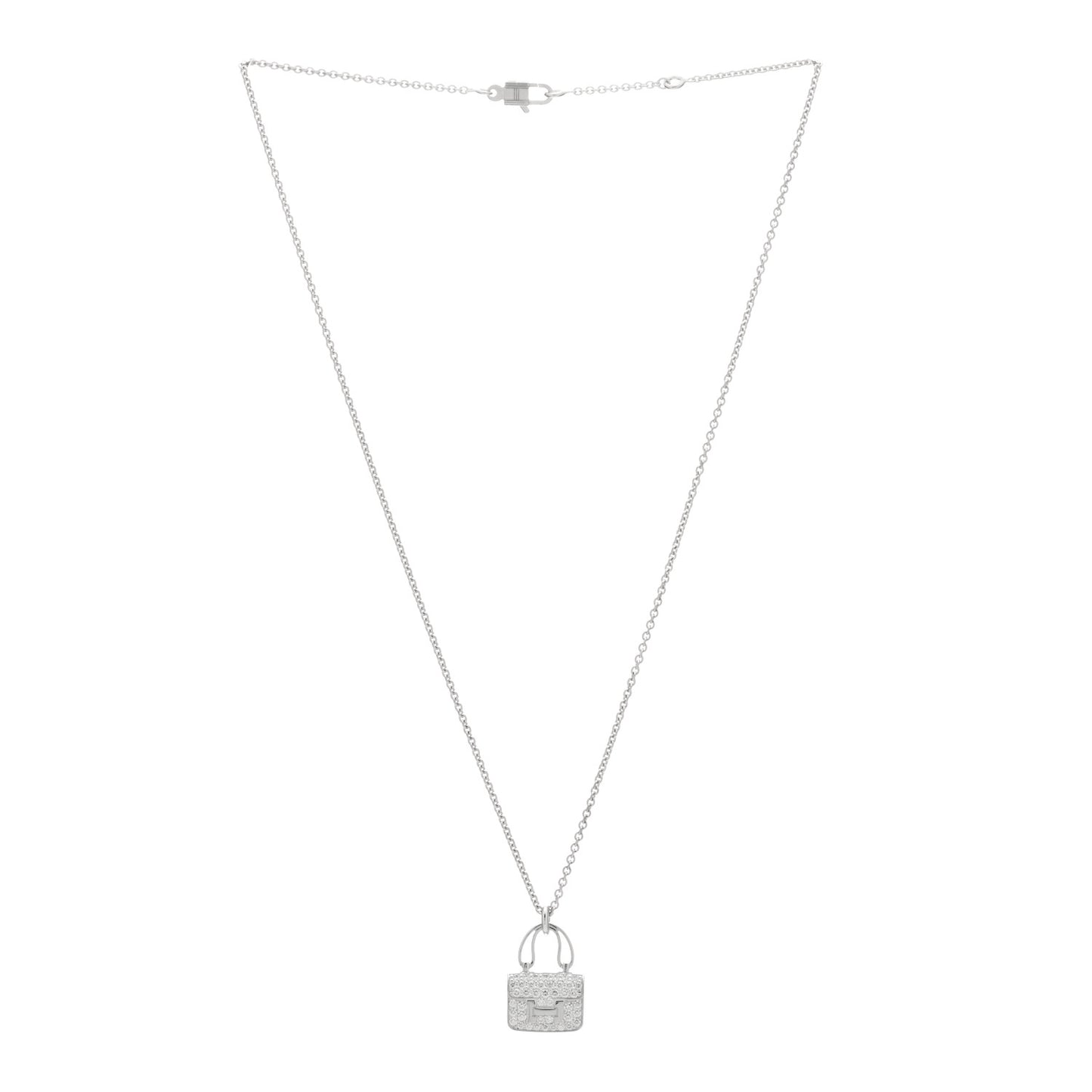 18K White Gold Diamond Constance Amulettes Pendant Necklace