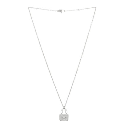 Hermes 18K White Gold Diamond Constance Amulettes Pendant Necklace 2 of 3