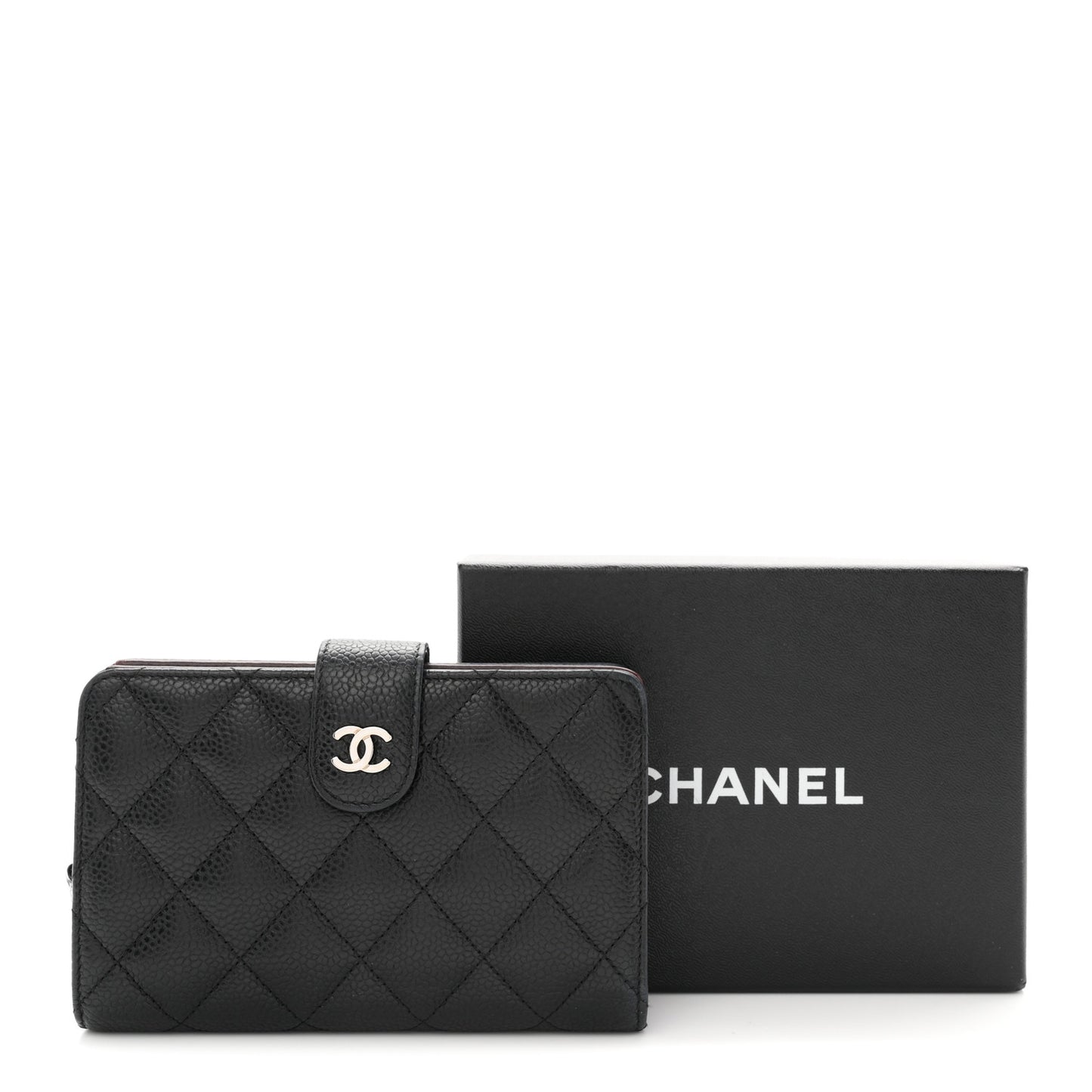 Caviar Quilted CC French Wallet Black