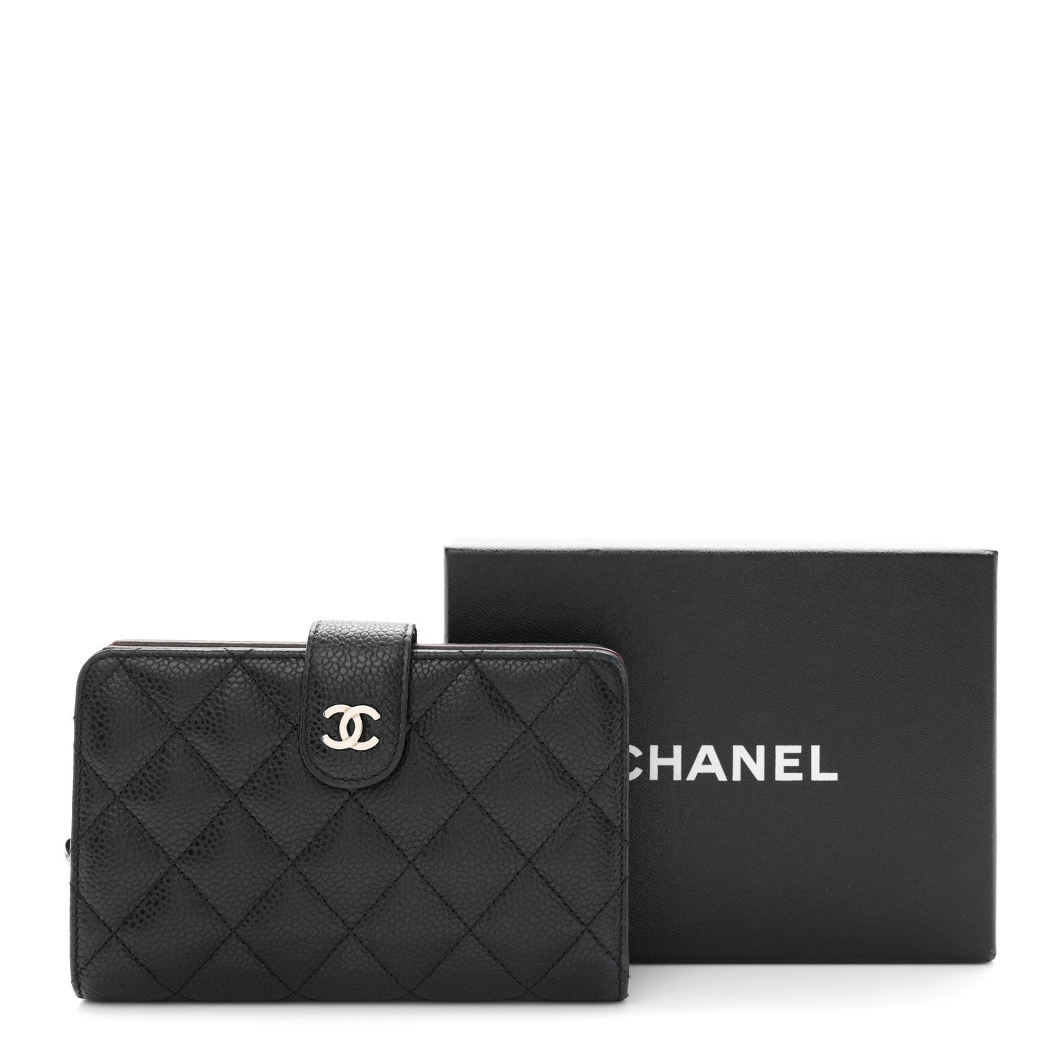 Chanel Caviar Quilted CC French Wallet Black 9 of 9