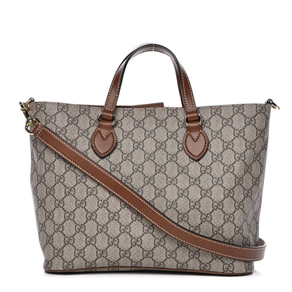 Gucci Soft GG Supreme Monogram Small Crossbody Tote Beige Cuir 1 of 11
