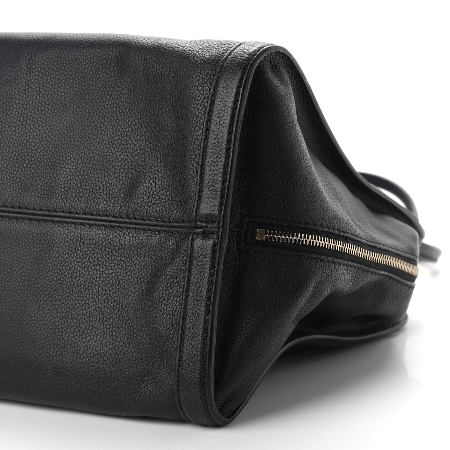 Alexander McQueen Pebbled Calfskin Large Skull Padlock Zip Around Tote Black 9 of 9