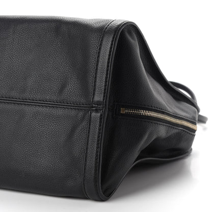 Alexander McQueen Pebbled Calfskin Large Skull Padlock Zip Around Tote Black 9 of 9