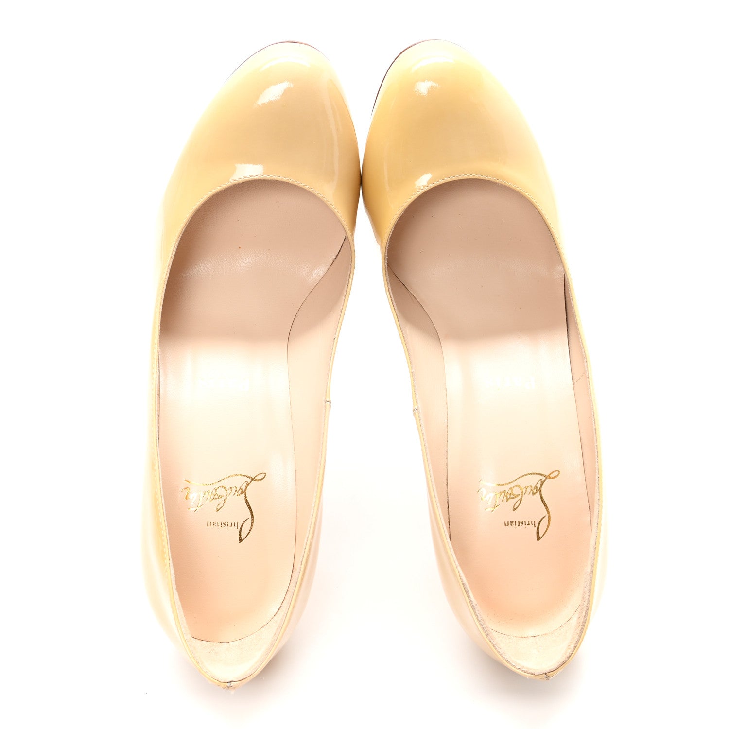 Christian Louboutin Patent Fifi 100 Pumps 38.5 Nude 2 of 9