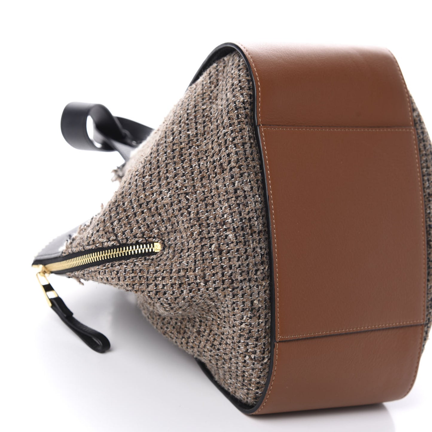 Calfskin Tweed Small Hammock Shoulder Bag Tan Black
