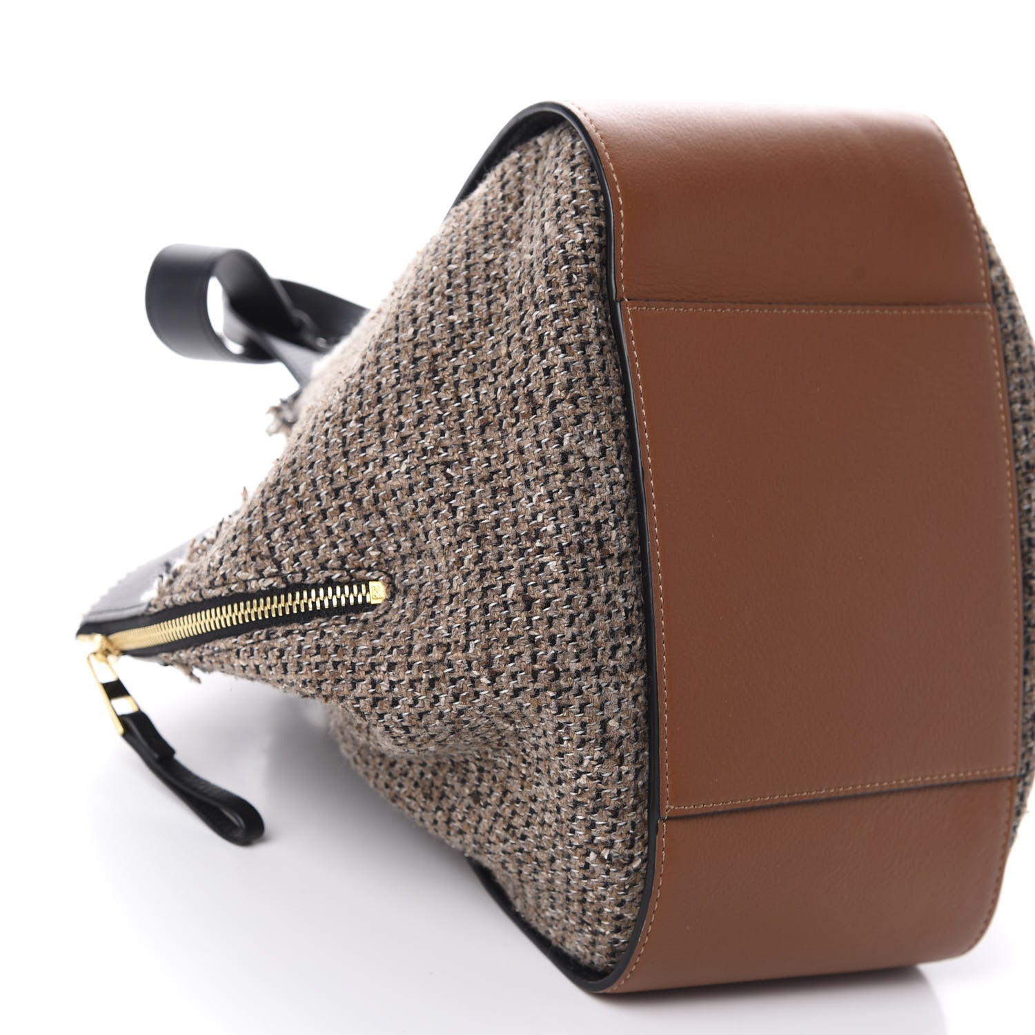 Loewe Calfskin Tweed Small Hammock Shoulder Bag Tan Black 6 of 15