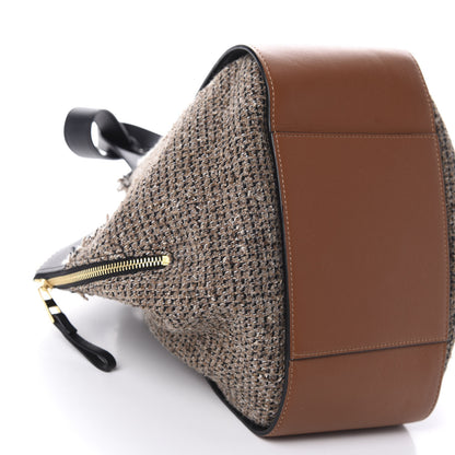 Loewe Calfskin Tweed Small Hammock Shoulder Bag Tan Black 6 of 15