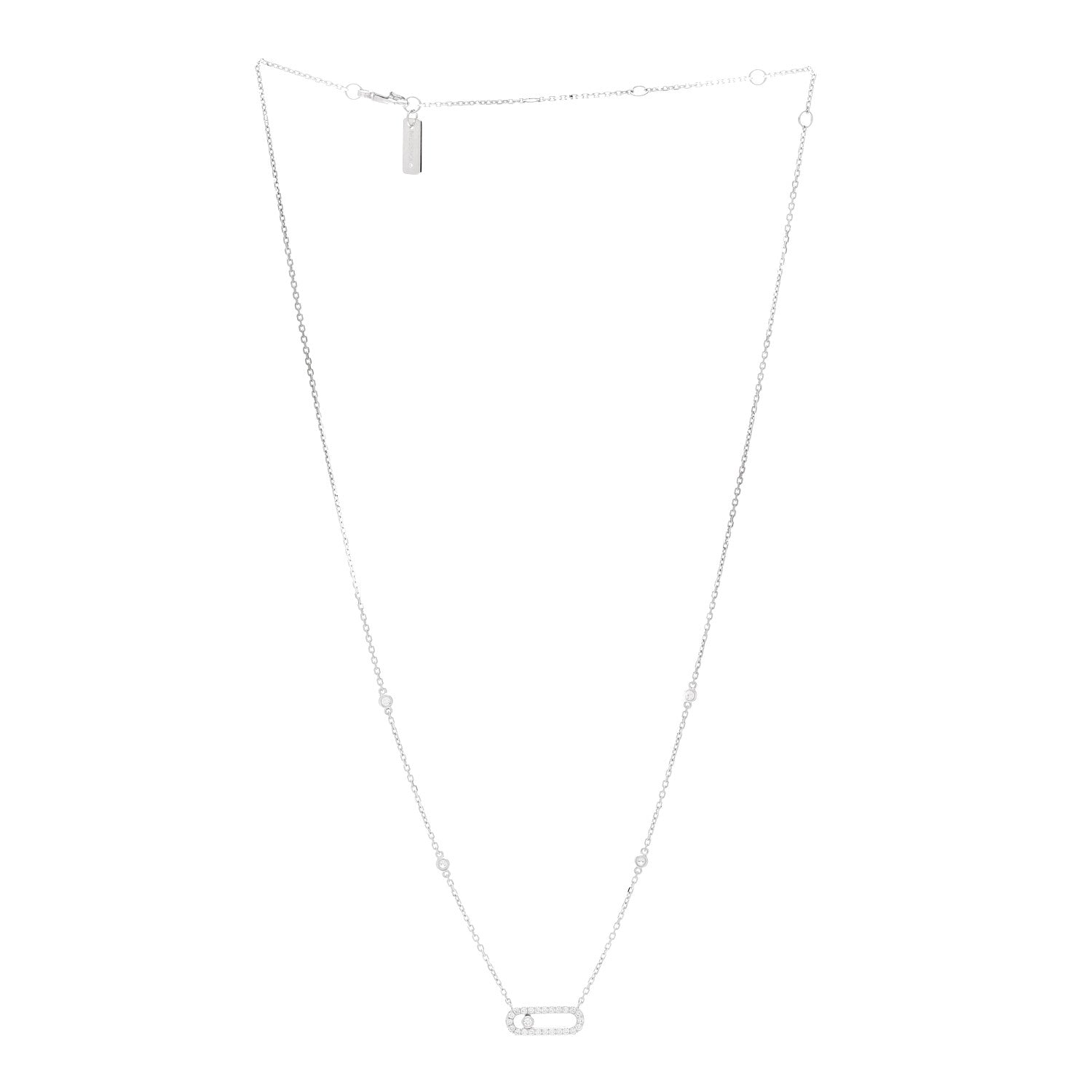 Messika 18K White Gold Diamond Move Uno Pave Necklace 3 of 6