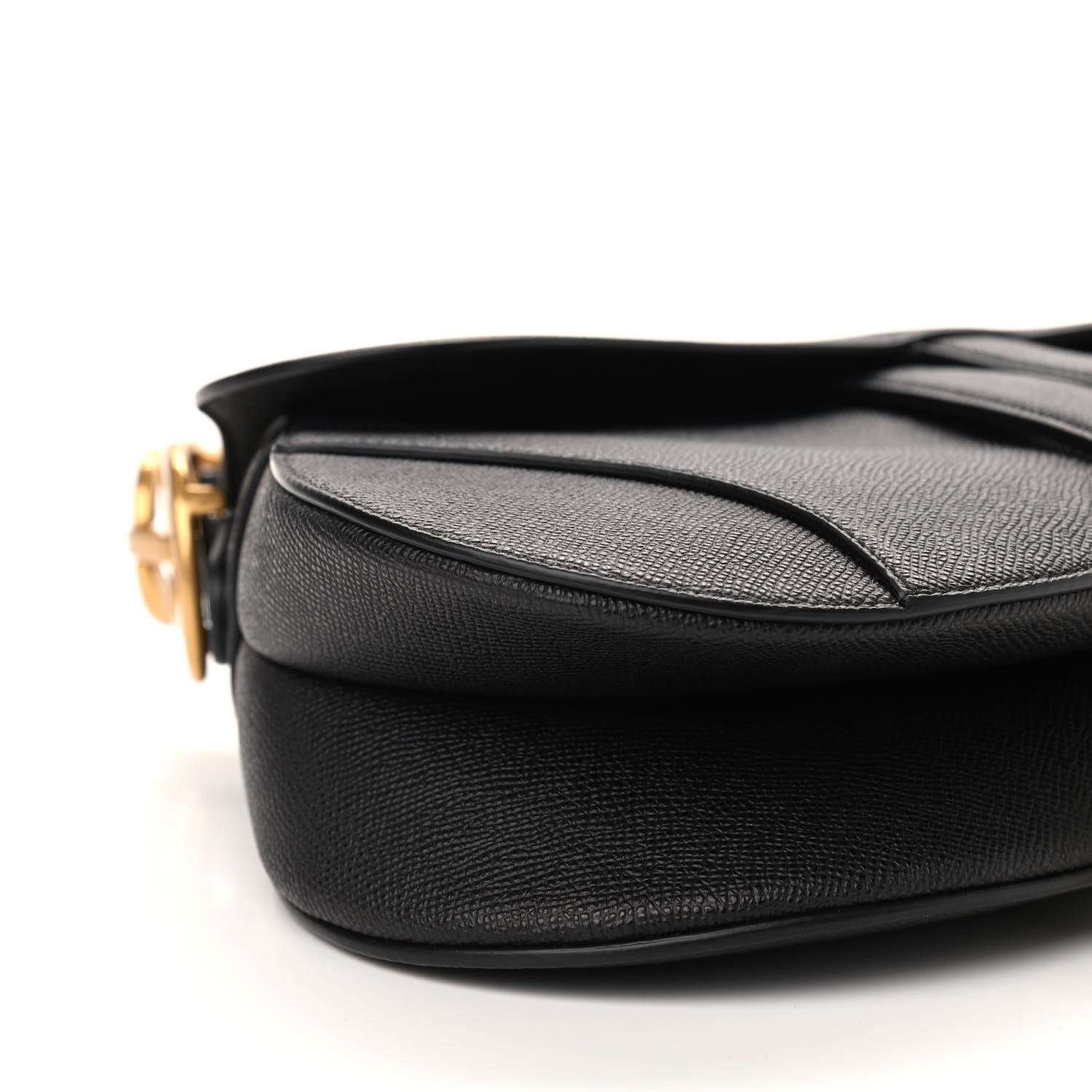 Christian Dior Grained Calfskin Saddle Bag Black 8 of 9