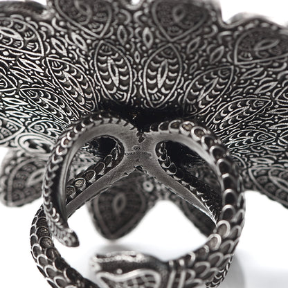 Gucci Sterling Silver Resin Flower Ring Turquoise 52 6 4 of 4