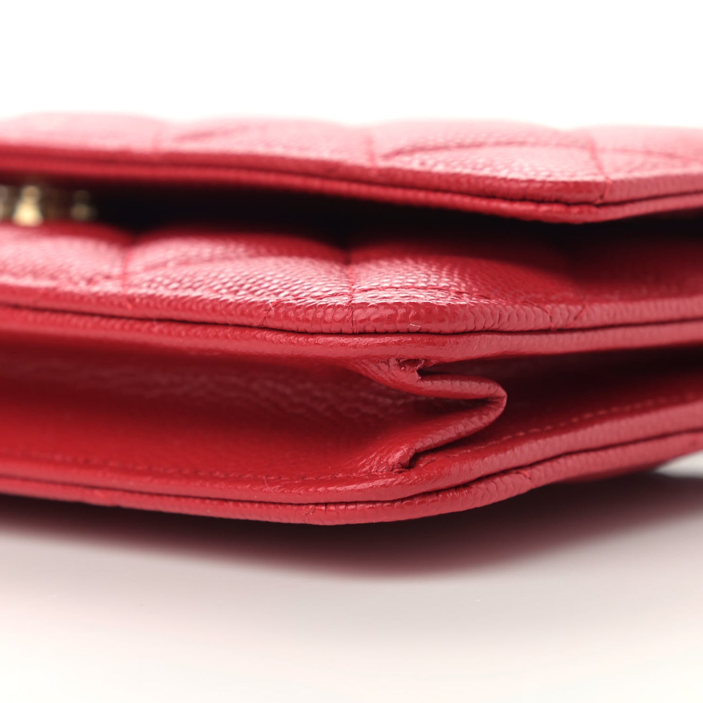 Caviar Quilted Wallet On Chain WOC Red