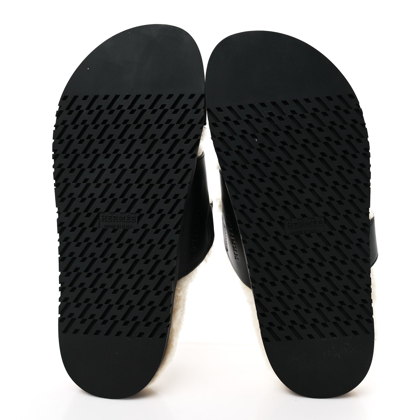 Calfskin Woolskin Womens Chypre Sandals 37 Black Ecru